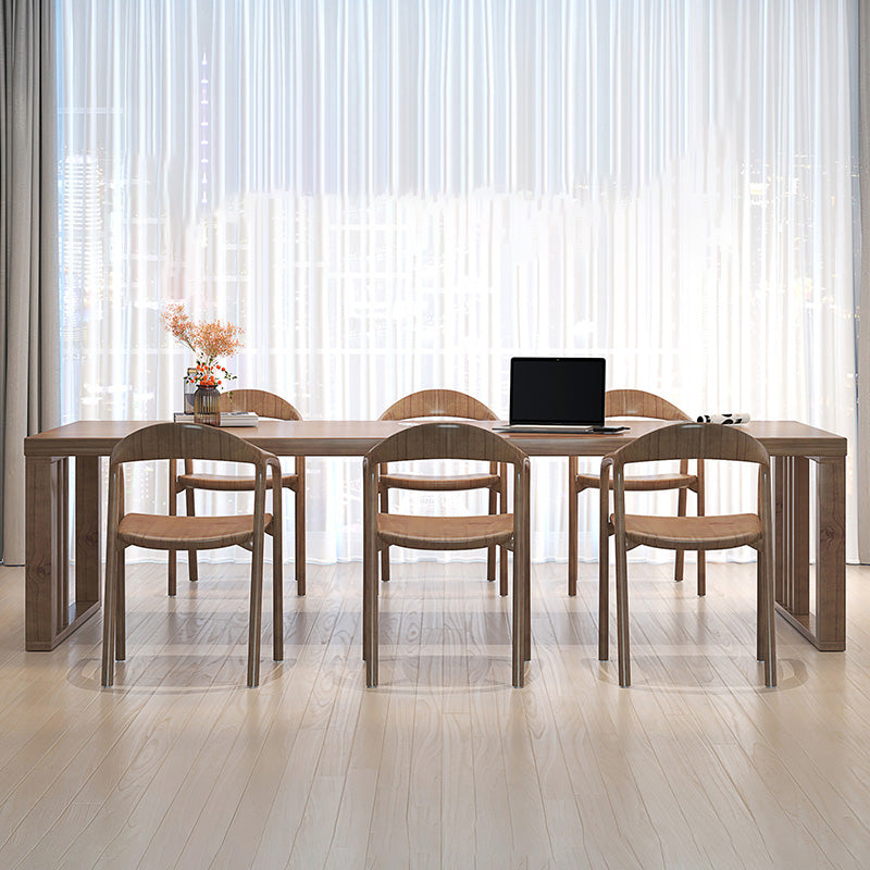 Modern 29.53" Tall Office Desk Solid Wood Rectangular Writing Desk 86.6"L x 35.4"W x 29.5"H Clearhalo 'furn' 'furn_office_desk' 'Furniture' 'Office Desks' 'Office Furniture' 'office_desk' 6697675