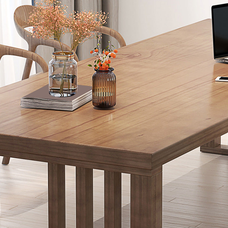 Modern 29.53" Tall Office Desk Solid Wood Rectangular Writing Desk Clearhalo 'furn' 'furn_office_desk' 'Furniture' 'Office Desks' 'Office Furniture' 'office_desk' 6697677