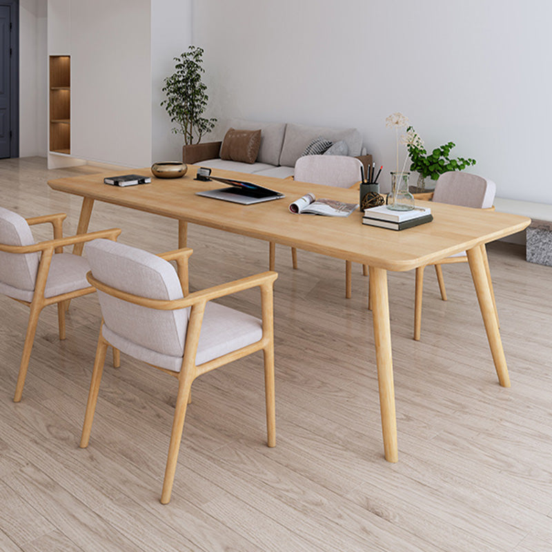 Modern Solid Wood Office Desk 29.53" Tall Curved Writing Desk 70.9"L x 31.5"W x 29.5"H Clearhalo 'furn' 'furn_office_desk' 'Furniture' 'Office Desks' 'Office Furniture' 'office_desk' 6697686