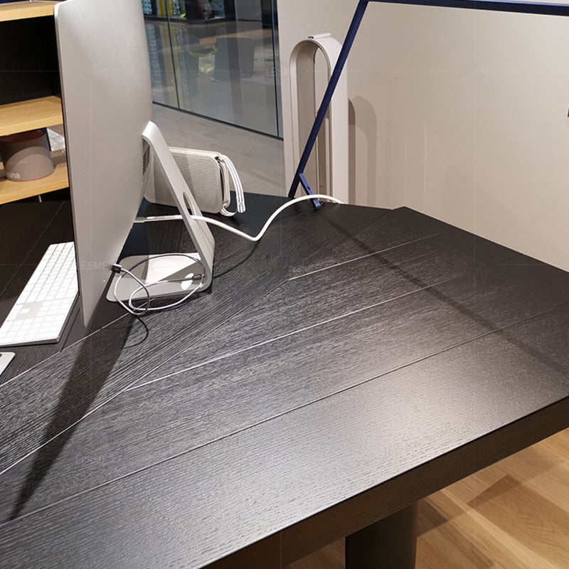 Modern Solid Wood Office Desk 28.74" Tall Black Writing Desk Clearhalo 'furn' 'furn_office_desk' 'Furniture' 'Office Desks' 'Office Furniture' 'office_desk' 6697718