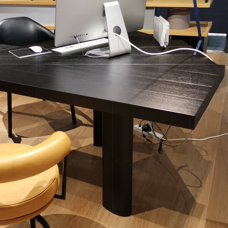 Modern Solid Wood Office Desk 28.74" Tall Black Writing Desk Clearhalo 'furn' 'furn_office_desk' 'Furniture' 'Office Desks' 'Office Furniture' 'office_desk' 6697721