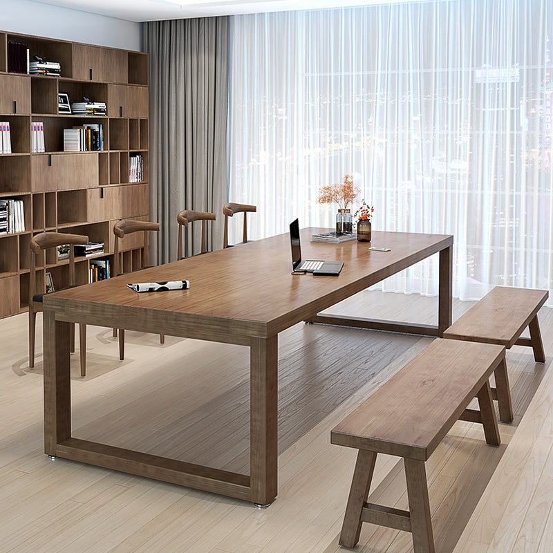 29.53 "Tall Rectangular Office Desk Modern Solid Wood Writing Desk