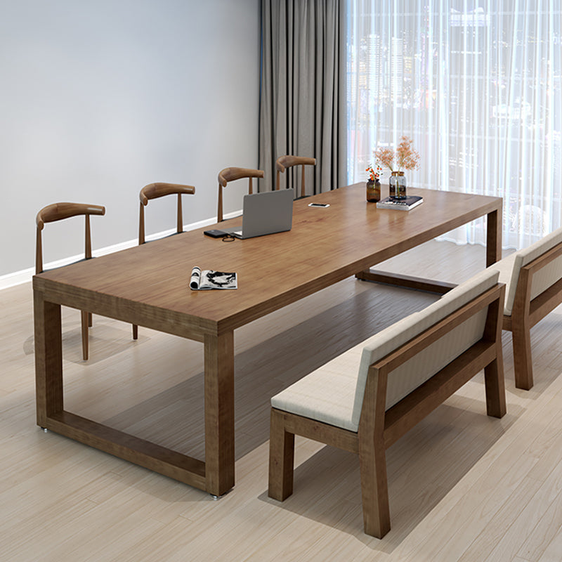 29.53 "Tall Rectangular Office Desk Modern Solid Wood Writing Desk