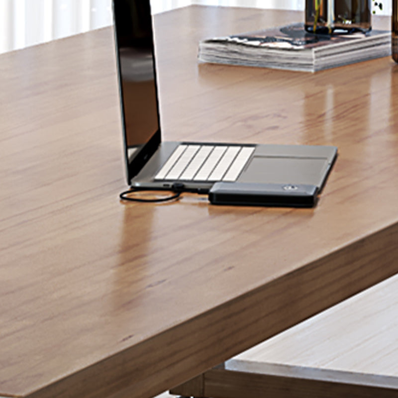 29.53 "Tall Rectangular Office Desk Modern Solid Wood Writing Desk