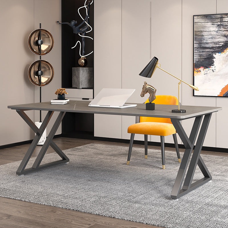 Contemporary Stone Office Desk Curved Writing Desk for Office