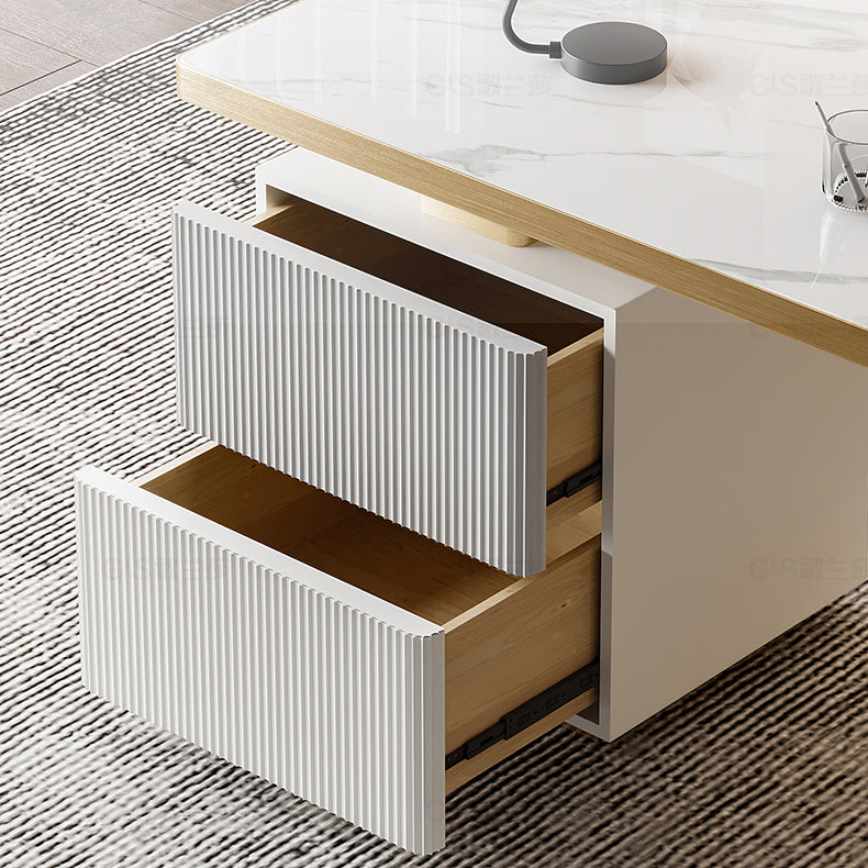 Industrial Stone Office Desk 2 Drawers 29.53" Tall Writing Desk Clearhalo 'furn' 'furn_office_desk' 'Furniture' 'Office Desks' 'Office Furniture' 'office_desk' 6697792