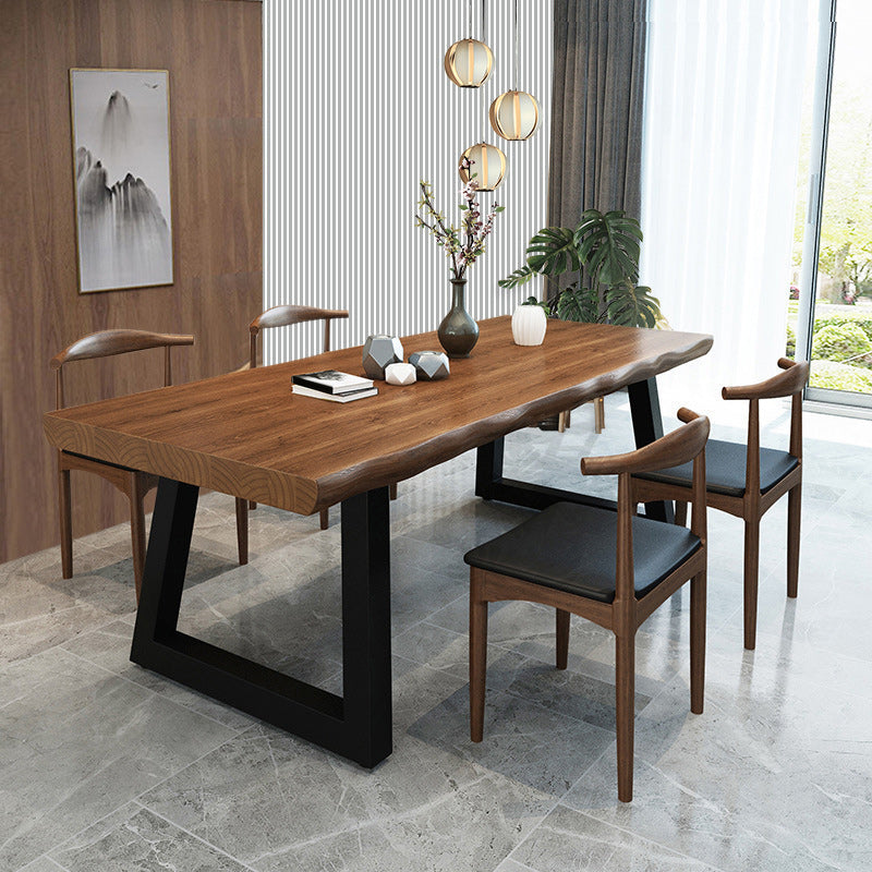 Zeitgenössischer Massivholz-Büroschreibtisch 29,53 Zoll großer Schreibtisch mit Eisenbeinen