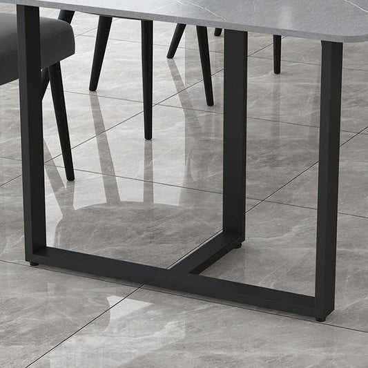 Modern 29,53 "großer Büroschreibtisch Stein gebogener Schreibtisch mit Stahlbeinen