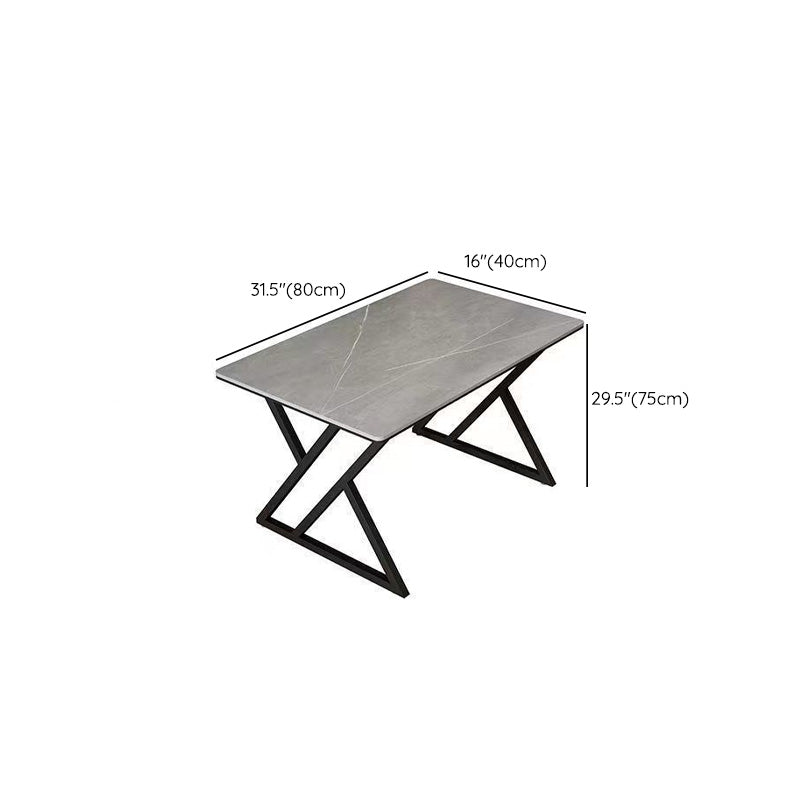 Scrivania di scrittura contemporanea banco di computer con finitura antica con gambe metalliche