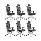 Removable Arms Office Chair Modern Adjustable Seat Height Desk Chair with Wheels Black 6 Piece Set Clearhalo 'furn' 'furn_office_chair' 'Furniture' 'Office Chairs' 'Office Furniture' 'office_chair' 6702501