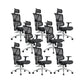 Removable Arms Office Chair Modern Adjustable Seat Height Desk Chair with Wheels Black 8 Piece Set Clearhalo 'furn' 'furn_office_chair' 'Furniture' 'Office Chairs' 'Office Furniture' 'office_chair' 6702503