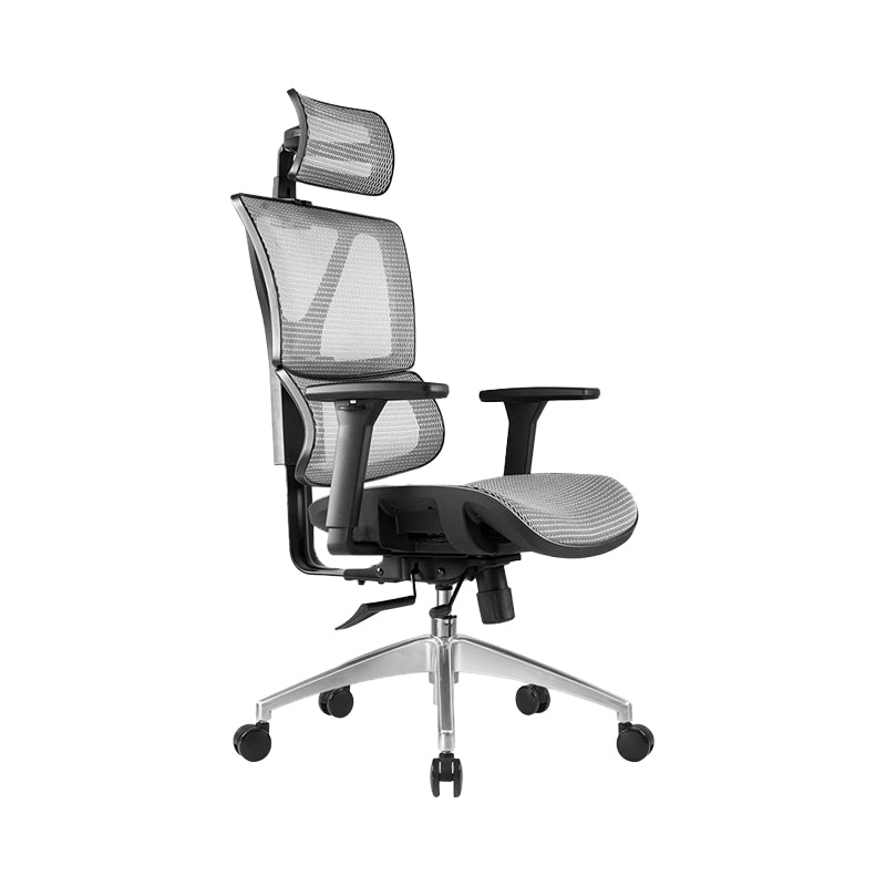 Removable Arms Office Chair Modern Adjustable Seat Height Desk Chair with Wheels Grey 1 Piece Clearhalo 'furn' 'furn_office_chair' 'Furniture' 'Office Chairs' 'Office Furniture' 'office_chair' 6702504