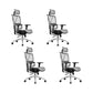 Removable Arms Office Chair Modern Adjustable Seat Height Desk Chair with Wheels Grey 4 Piece Set Clearhalo 'furn' 'furn_office_chair' 'Furniture' 'Office Chairs' 'Office Furniture' 'office_chair' 6702508