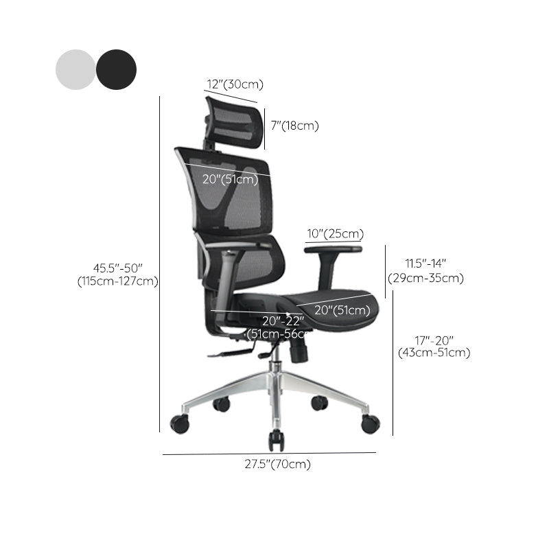 Removable Arms Office Chair Modern Adjustable Seat Height Desk Chair with Wheels Clearhalo 'furn' 'furn_office_chair' 'Furniture' 'Office Chairs' 'Office Furniture' 'office_chair' 6702512