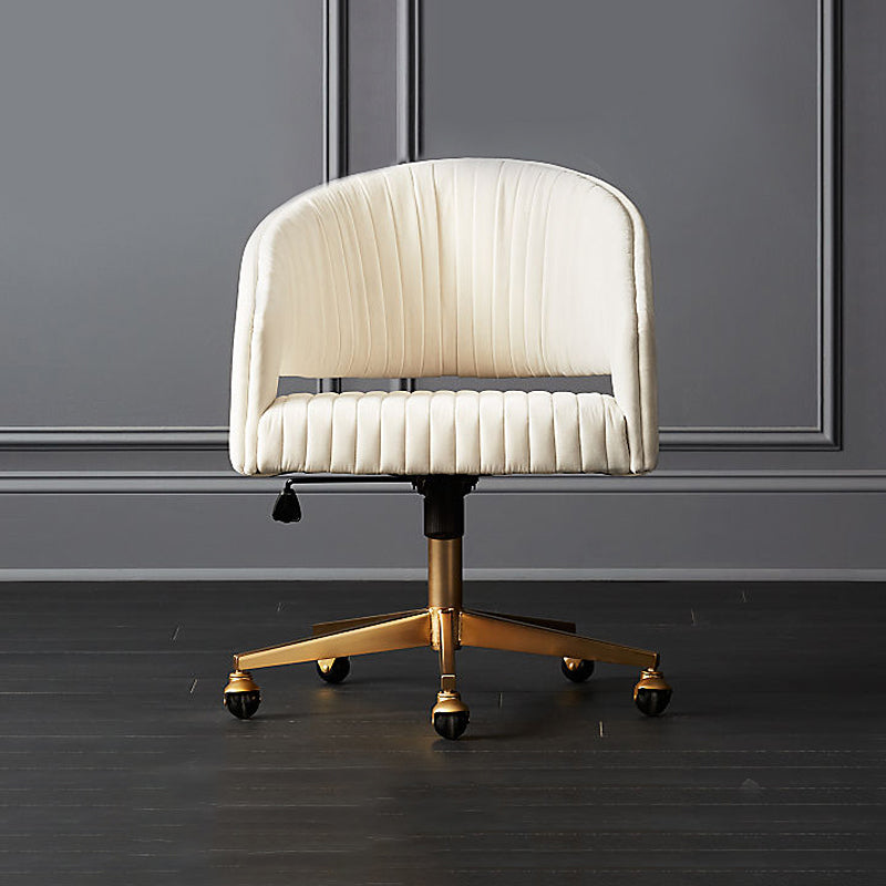 White Modern Swivel Chair Adjustable Seat Height Office Chair with Wheels Clearhalo 'furn' 'furn_office_chair' 'Furniture' 'Office Chairs' 'Office Furniture' 'office_chair' 6702518