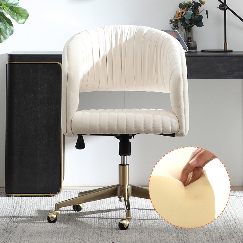 White Modern Swivel Chair Adjustable Seat Height Office Chair with Wheels Clearhalo 'furn' 'furn_office_chair' 'Furniture' 'Office Chairs' 'Office Furniture' 'office_chair' 6702519
