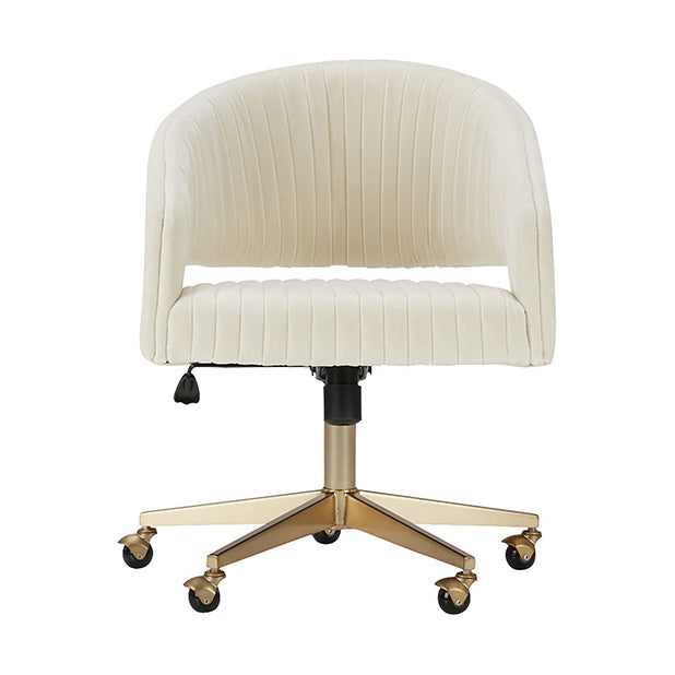 White Modern Swivel Chair Adjustable Seat Height Office Chair with Wheels Clearhalo 'furn' 'furn_office_chair' 'Furniture' 'Office Chairs' 'Office Furniture' 'office_chair' 6702521