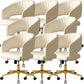 White Modern Swivel Chair Adjustable Seat Height Office Chair with Wheels Microfiber Leather 8 Piece Set Clearhalo 'furn' 'furn_office_chair' 'Furniture' 'Office Chairs' 'Office Furniture' 'office_chair' 6702522