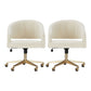 White Modern Swivel Chair Adjustable Seat Height Office Chair with Wheels Flannel 2 Piece Set Clearhalo 'furn' 'furn_office_chair' 'Furniture' 'Office Chairs' 'Office Furniture' 'office_chair' 6702525