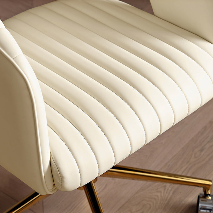 White Modern Swivel Chair Adjustable Seat Height Office Chair with Wheels Clearhalo 'furn' 'furn_office_chair' 'Furniture' 'Office Chairs' 'Office Furniture' 'office_chair' 6702526