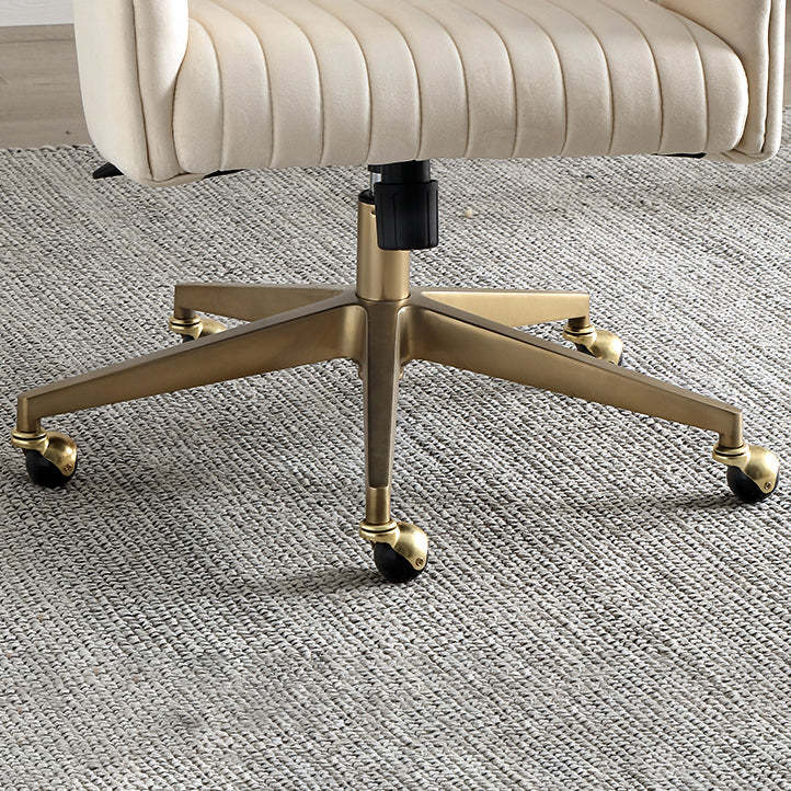 White Modern Swivel Chair Adjustable Seat Height Office Chair with Wheels Clearhalo 'furn' 'furn_office_chair' 'Furniture' 'Office Chairs' 'Office Furniture' 'office_chair' 6702530