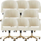 White Modern Swivel Chair Adjustable Seat Height Office Chair with Wheels Flannel 8 Piece Set Clearhalo 'furn' 'furn_office_chair' 'Furniture' 'Office Chairs' 'Office Furniture' 'office_chair' 6702531