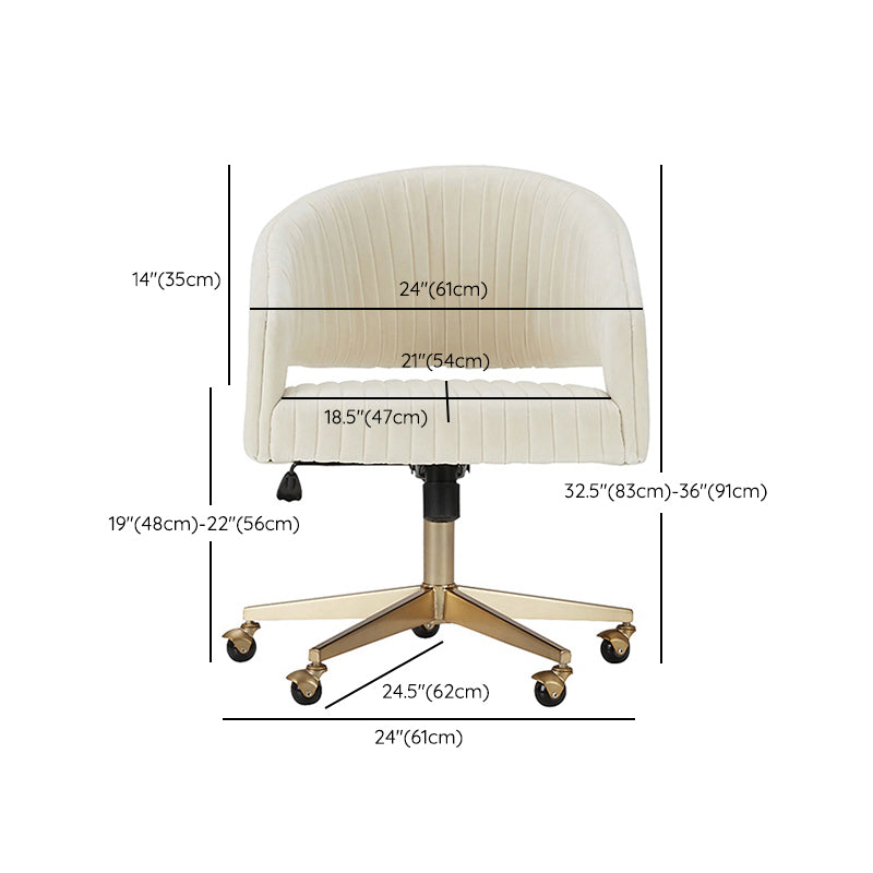 White Modern Swivel Chair Adjustable Seat Height Office Chair with Wheels Clearhalo 'furn' 'furn_office_chair' 'Furniture' 'Office Chairs' 'Office Furniture' 'office_chair' 6702533