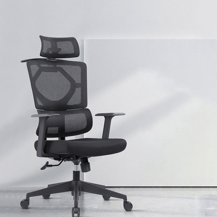 Chaise pivotante noire moderne chaise de bureau de hauteur de siège réglable avec roues