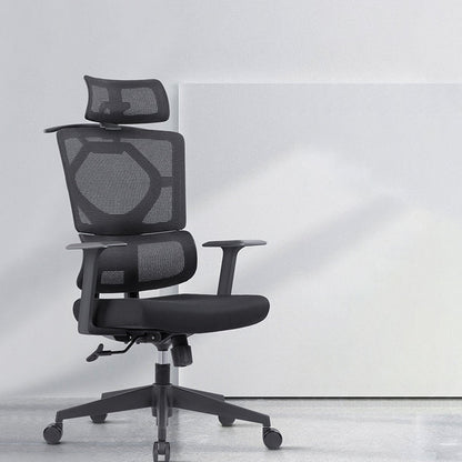 Chaise pivotante noire moderne chaise de bureau de hauteur de siège réglable avec roues