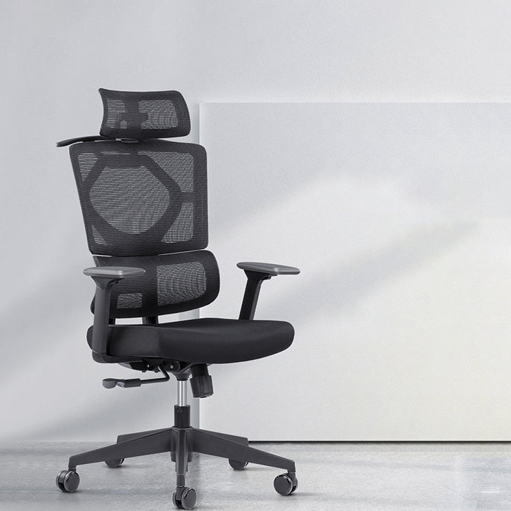 Chaise pivotante noire moderne chaise de bureau de hauteur de siège réglable avec roues