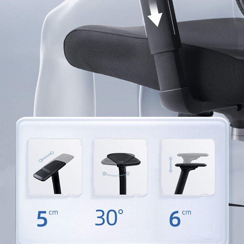 Chaise pivotante noire moderne chaise de bureau de hauteur de siège réglable avec roues