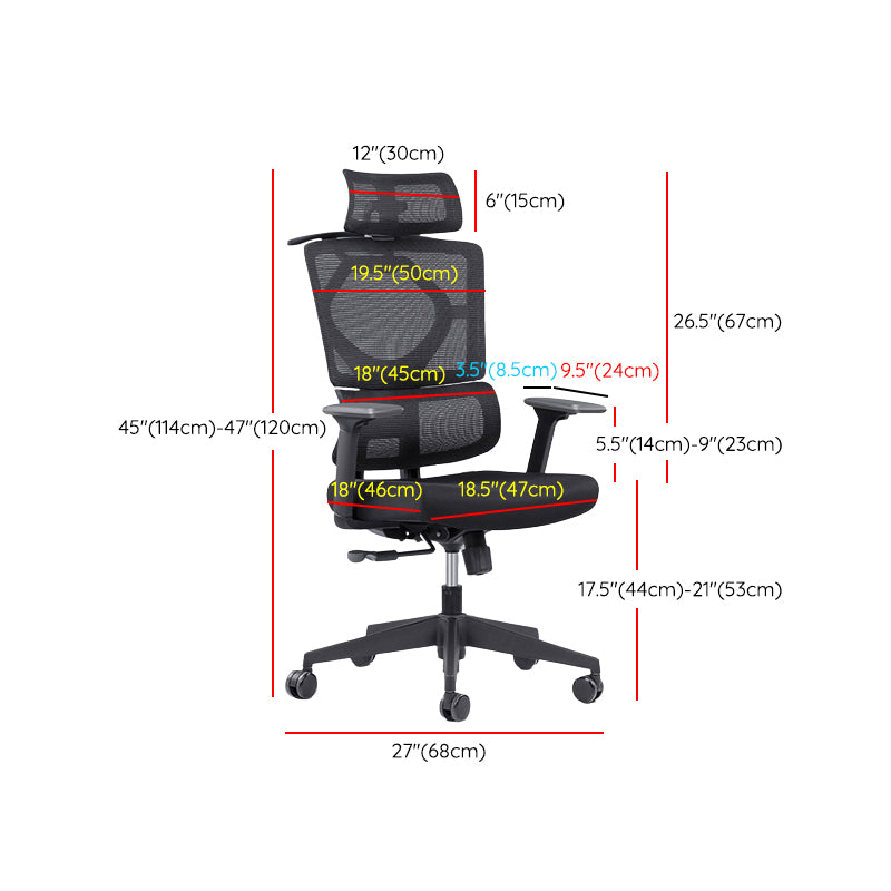 Chaise pivotante noire moderne chaise de bureau de hauteur de siège réglable avec roues