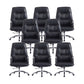 Modern Slide Office Chair Adjustable Seat Height Padded Arms Desk Chair with Wheels