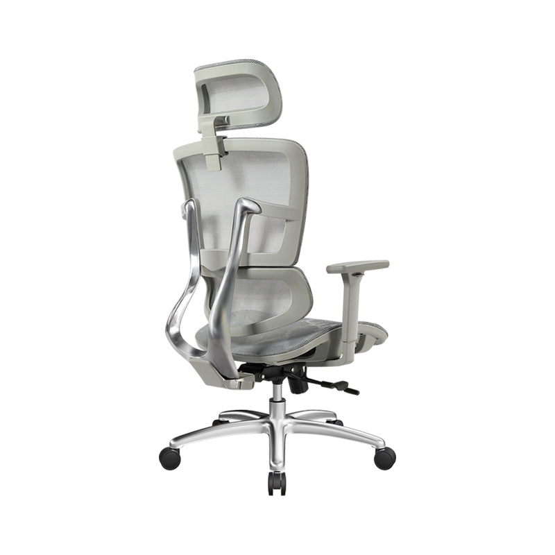 Removable Arms Chair Modern Adjustable Seat Height Swivel Chair with Wheels Grey 1 Piece Clearhalo 'furn' 'furn_office_chair' 'Furniture' 'Office Chairs' 'Office Furniture' 'office_chair' 6702625