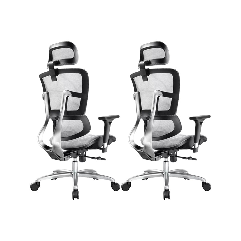 Removable Arms Chair Modern Adjustable Seat Height Swivel Chair with Wheels Black-Gray 2 Piece Set Clearhalo 'furn' 'furn_office_chair' 'Furniture' 'Office Chairs' 'Office Furniture' 'office_chair' 6702635
