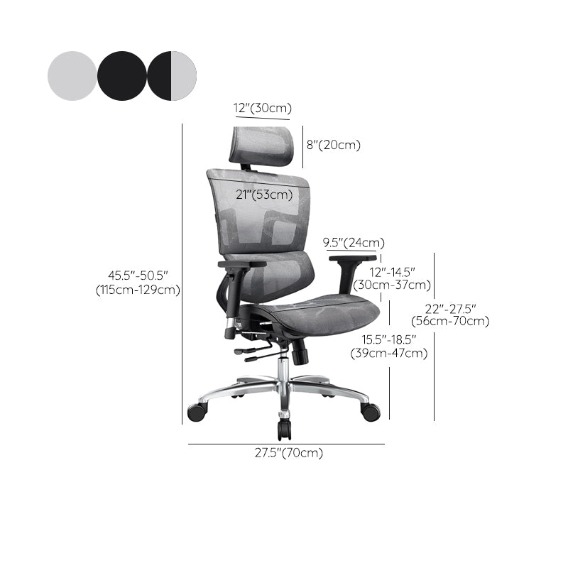 Removable Arms Chair Modern Adjustable Seat Height Swivel Chair with Wheels Clearhalo 'furn' 'furn_office_chair' 'Furniture' 'Office Chairs' 'Office Furniture' 'office_chair' 6702639