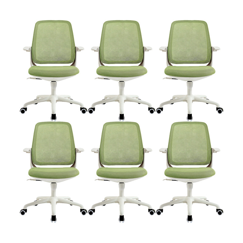 Modern Adjustable Arms Office Chair Height-adjustable Task Chair for Office Green 6 Piece Set Clearhalo 'furn' 'furn_office_chair' 'Furniture' 'Office Chairs' 'Office Furniture' 'office_chair' 6702695