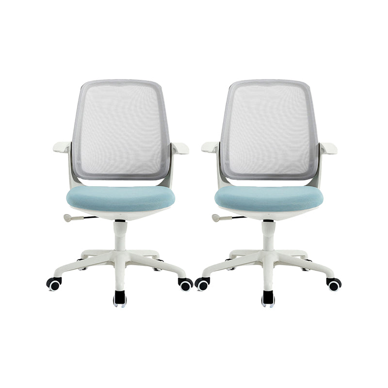 Modern Adjustable Arms Office Chair Height-adjustable Task Chair for Office Blue 2 Piece Set Clearhalo 'furn' 'furn_office_chair' 'Furniture' 'Office Chairs' 'Office Furniture' 'office_chair' 6702700