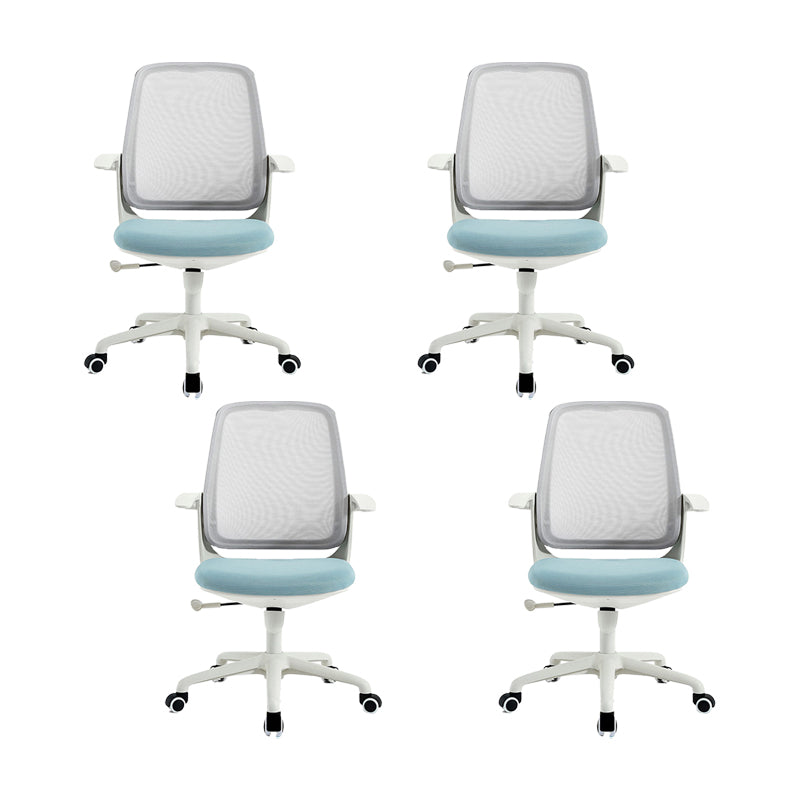 Modern Adjustable Arms Office Chair Height-adjustable Task Chair for Office Blue 4 Piece Set Clearhalo 'furn' 'furn_office_chair' 'Furniture' 'Office Chairs' 'Office Furniture' 'office_chair' 6702703