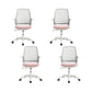 Modern Adjustable Arms Office Chair Height-adjustable Task Chair for Office Pink 4 Piece Set Clearhalo 'furn' 'furn_office_chair' 'Furniture' 'Office Chairs' 'Office Furniture' 'office_chair' 6702712