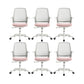 Modern Adjustable Arms Office Chair Height-adjustable Task Chair for Office Pink 6 Piece Set Clearhalo 'furn' 'furn_office_chair' 'Furniture' 'Office Chairs' 'Office Furniture' 'office_chair' 6702713