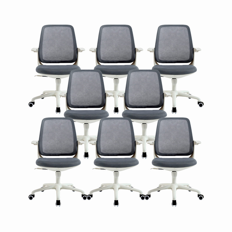 Modern Adjustable Arms Office Chair Height-adjustable Task Chair for Office Grey 8 Piece Set Clearhalo 'furn' 'furn_office_chair' 'Furniture' 'Office Chairs' 'Office Furniture' 'office_chair' 6702718