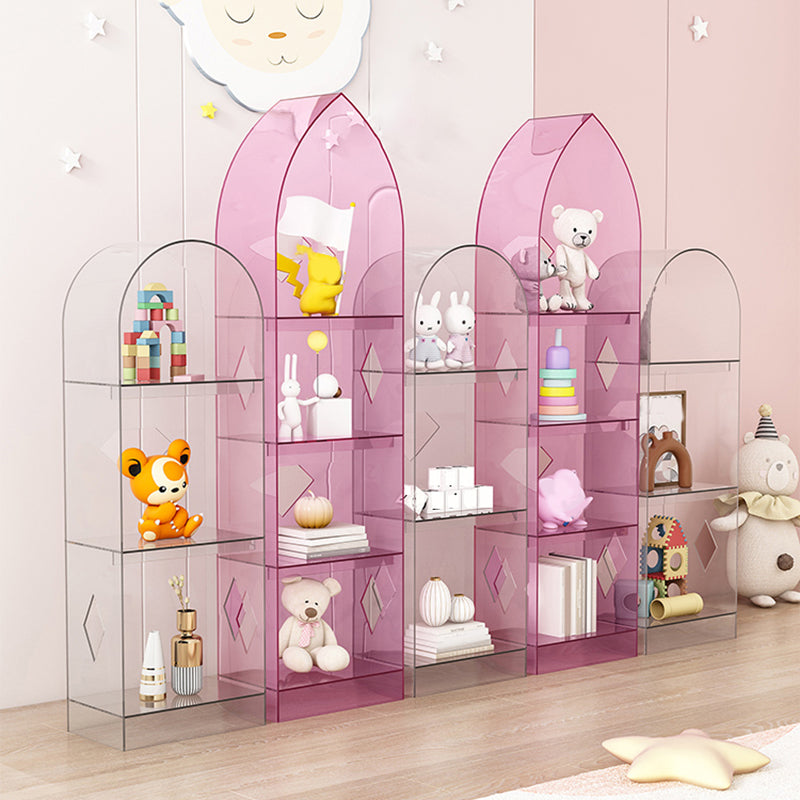 Acrylic Closed Back Bookshelf Standard Glam Bookcase with Shelves