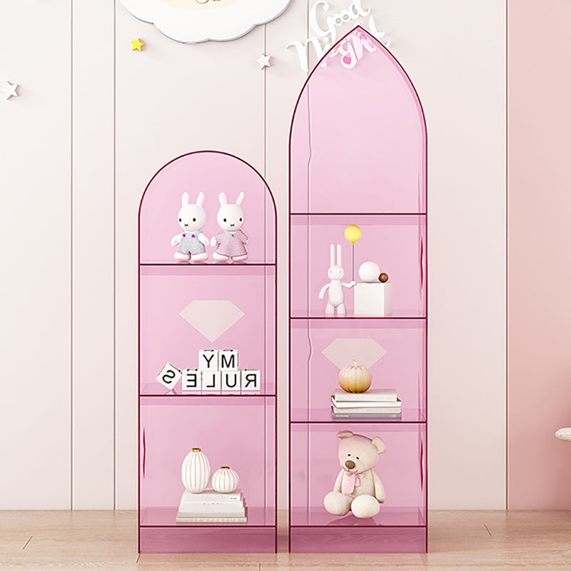 Acrylic Closed Back Bookshelf Standard Glam Bookcase with Shelves