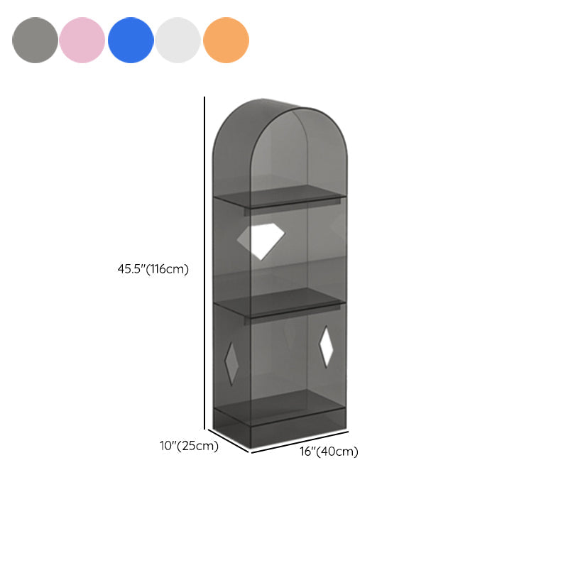 Acrylic Closed Back Bookshelf Standard Glam Bookcase with Shelves