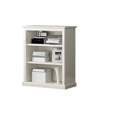 Modern Style Closed Back Bookshelf Standard Wooden Bookcase in White