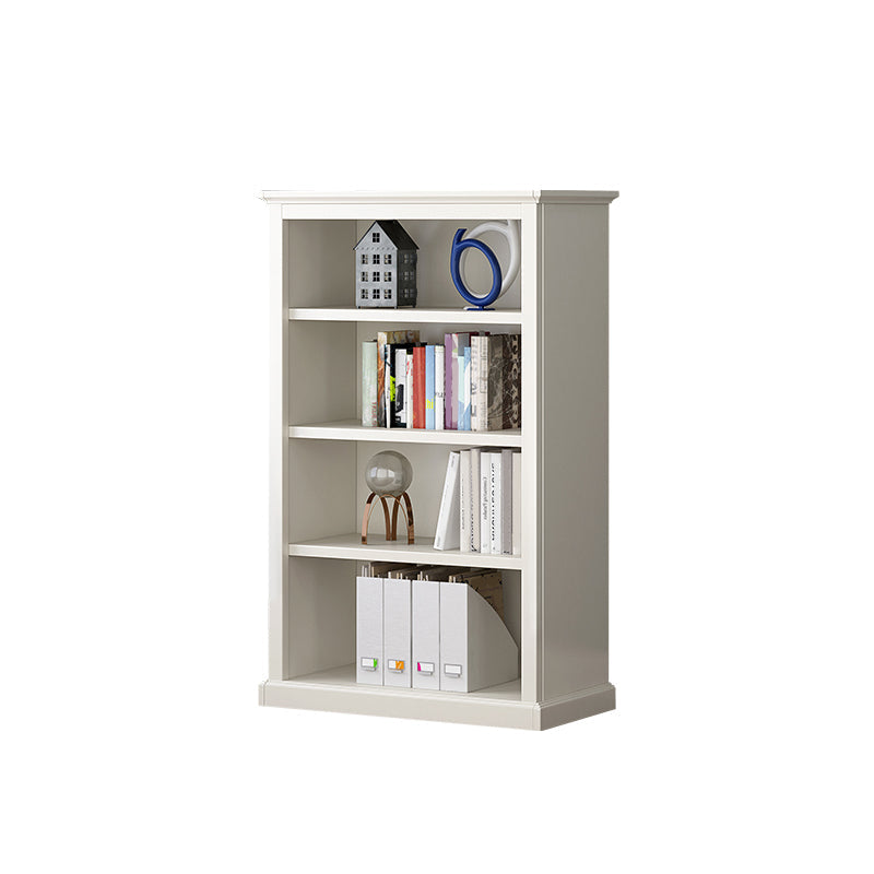 Modern Style Closed Back Bookshelf Standard Wooden Bookcase in White