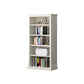 Modern Style Closed Back Bookshelf Standard Wooden Bookcase in White