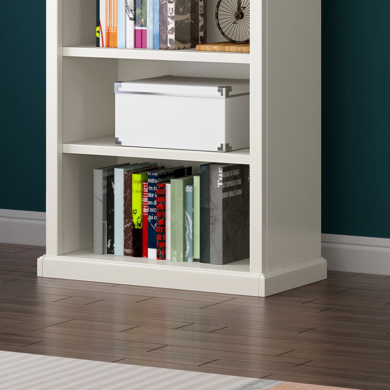 Modern Style Closed Back Bookshelf Standard Wooden Bookcase in White