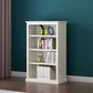 Modern Style Closed Back Bookshelf Standard Wooden Bookcase in White